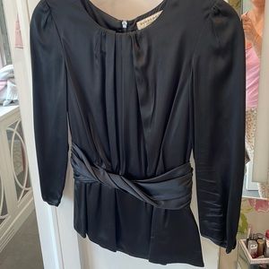 Burberry satin peplum shirt